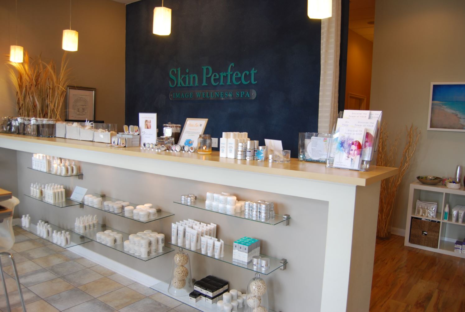 Skin Perfect Spa Product Counter Before